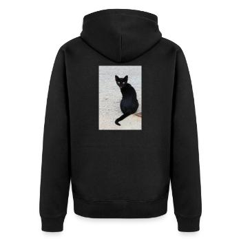 Chat noir - Veste à capuche bio Premium Unisexe - noir - Dos - Nico (187cm)
