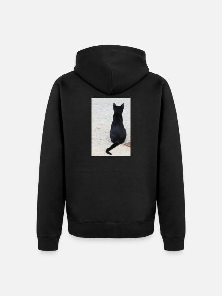 Katze Kätzchen Katzenshirt Geschenk - Unisex Premium Bio Zip Hoodie - Schwarz