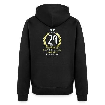 29 Jahre Verheiratet Samthochzeit Geschenk - Unisex Premium Bio Zip Hoodie - Schwarz - Hinten - Nico (187cm)