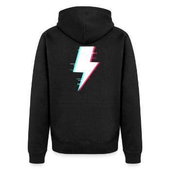 Lightning Style Rétro Éclairage numérique - Veste à capuche bio Premium Unisexe - noir - Dos - Nico (187cm)