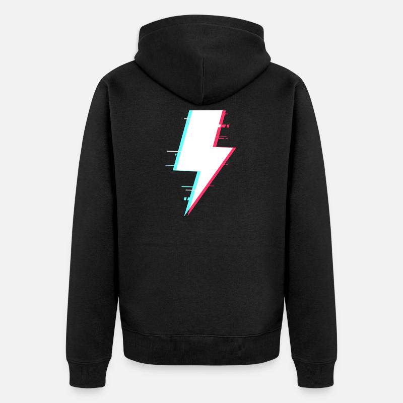 Lightning Style Rétro Éclairage numérique - Veste à capuche bio Premium Unisexe - noir