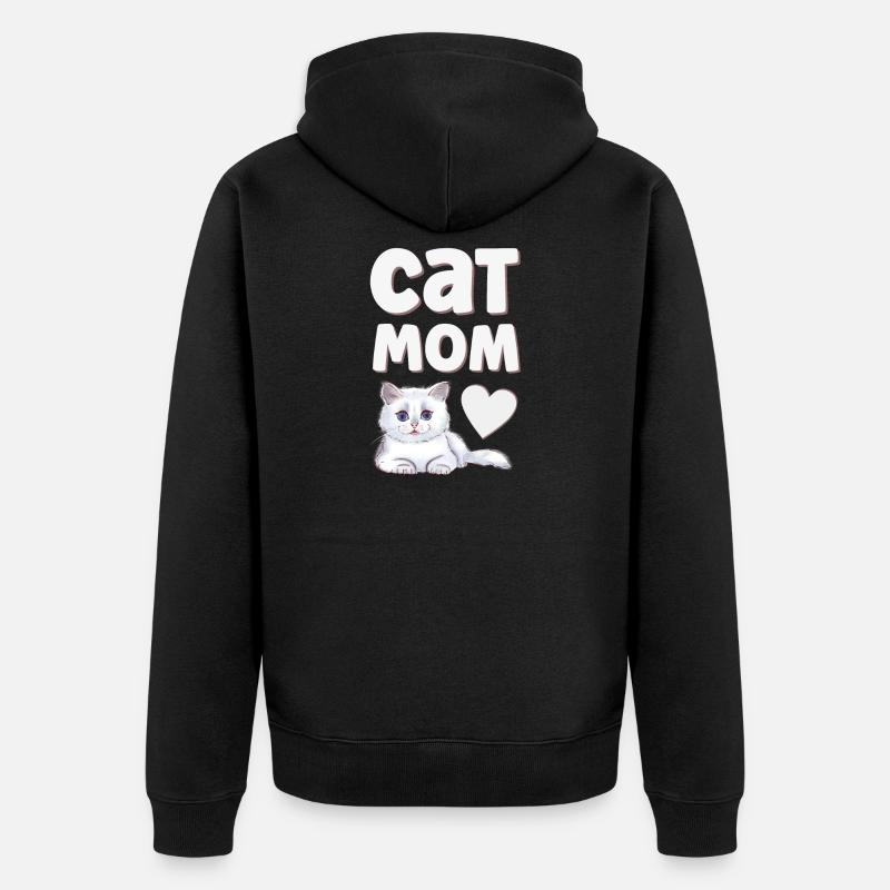Katze Katzen - Unisex Premium Bio Zip Hoodie - Schwarz
