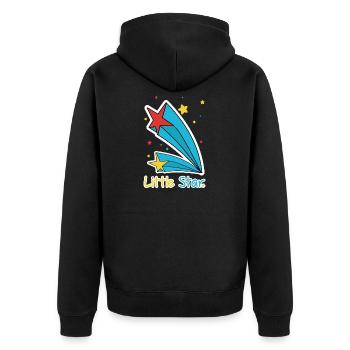 Little Star Shooting Comet Illustration - Unisex Premium Organic Zip Hoodie - black - Back - Nico (187cm)