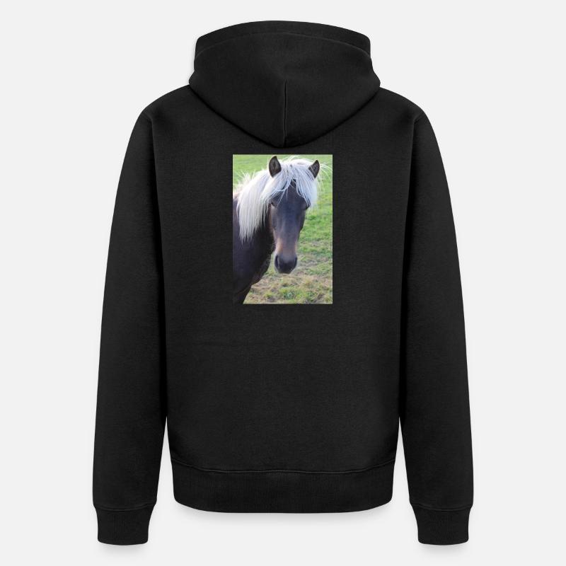 Affiche Cheval Cheval - Veste à capuche bio Premium Unisexe - noir