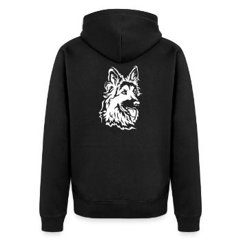 German Shepherd Head "Black Edition" - Unisex Premium Organic Zip Hoodie - black - Back - Nico (187cm)