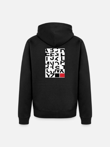 Modern Alphabet – Typography Art - Unisex Premium Organic Zip Hoodie - black