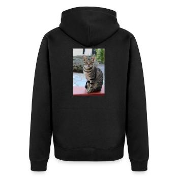 Cadeau mignon pour chats pour les amoureux des chats - Veste à capuche bio Premium Unisexe - noir - Dos - Nico (187cm)