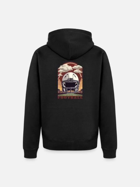 Football Helmet - Unisex Premium Organic Zip Hoodie - black