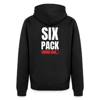 Six Pack bientôt disponible ! Remise en forme Motivation Sport - Veste à capuche bio Premium Unisexe - noir - Dos - Nico (187cm)