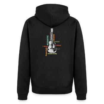retro guitar vintage musician guitar love icon - Unisex Premium Organic Zip Hoodie - black - Back - Nico (187cm)