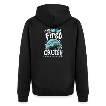 Erster Kreuzfahrturlaub - Unisex Premium Bio Zip Hoodie - Schwarz - Hinten - Nico (187cm)