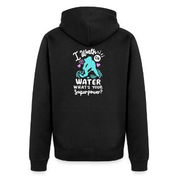 Eishockey Eishockeyspielerin - Unisex Premium Bio Zip Hoodie - Schwarz - Hinten - Nico (187cm)