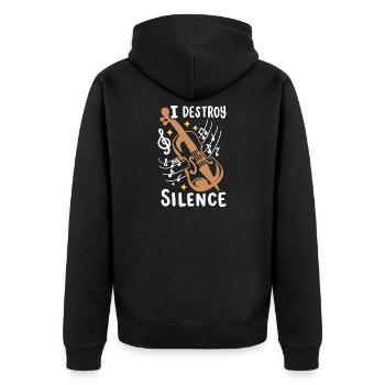Geigenspieler Geiger - Unisex Premium Bio Zip Hoodie - Schwarz - Hinten - Nico (187cm)