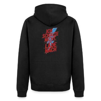 Je ne me déplace pas, je recharge - Veste à capuche bio Premium Unisexe - noir - Dos - Nico (187cm)