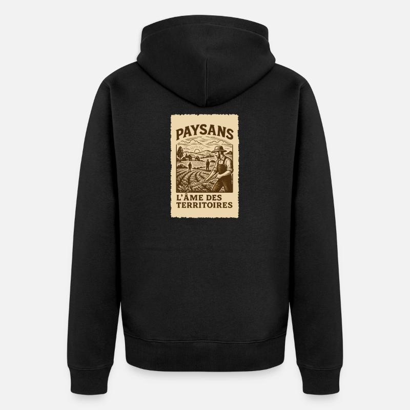 Paysans, l'âme des territoires - Veste à capuche bio Premium Unisexe - noir