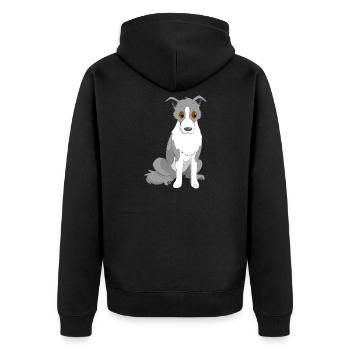 Border Collie Œil latéral - Veste à capuche bio Premium Unisexe - noir - Dos - Nico (187cm)