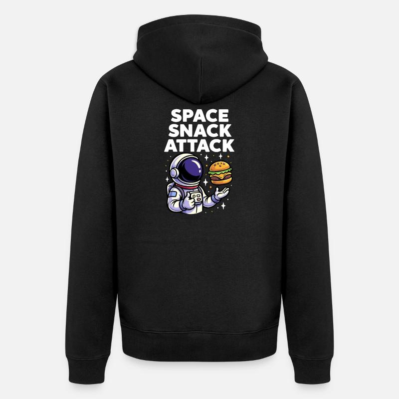 Burger d'astronaute, snack spatial, attaque - Veste à capuche bio Premium Unisexe - noir