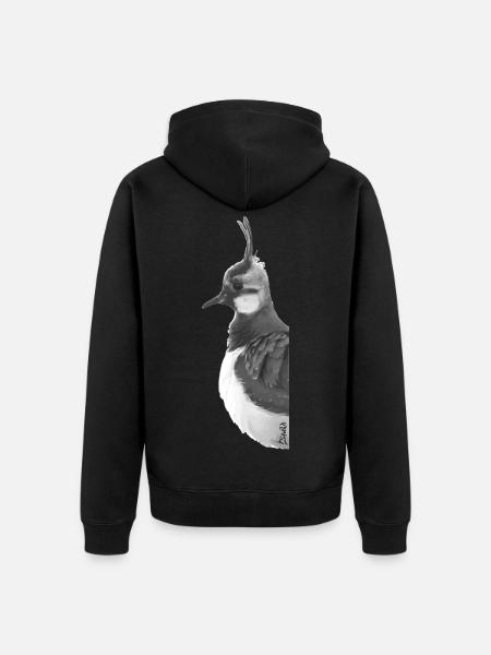 Lapwing Portrait - Unisex Premium Organic Zip Hoodie - black