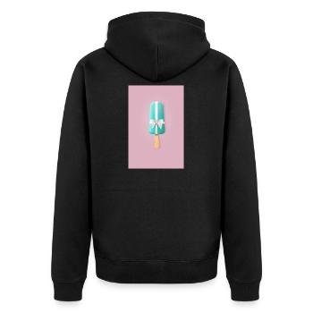 Popsicles with bow – Sweet gift - Unisex Premium Organic Zip Hoodie - black - Back - Nico (187cm)