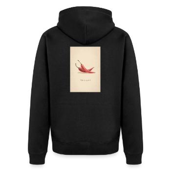 Chili Chill Motiv - Unisex Premium Bio Zip Hoodie - Schwarz - Hinten - Nico (187cm)