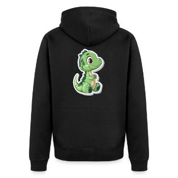 Dinosaure - Veste à capuche bio Premium Unisexe - noir - Dos - Nico (187cm)