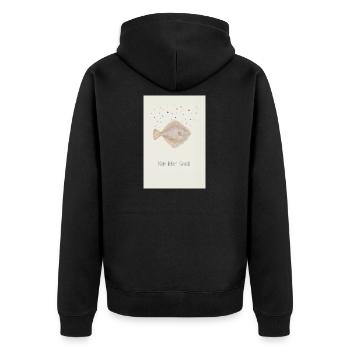 My dear Scholli fish design - Unisex Premium Organic Zip Hoodie - black - Back - Nico (187cm)