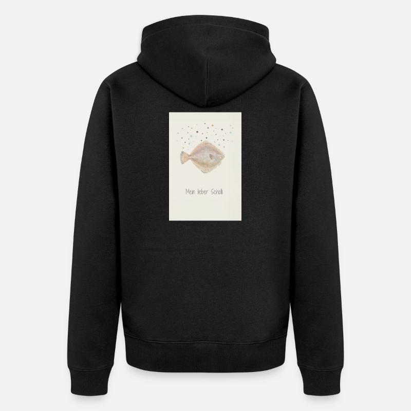 Mon cher Scholli fish design - Veste à capuche bio Premium Unisexe - noir