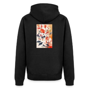 Do Epic Shit — Impression d’art floral de rue - Veste à capuche bio Premium Unisexe - noir - Dos - Nico (187cm)