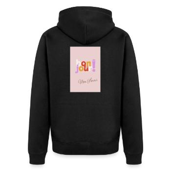 Bonjour Mon Amour – Love with French charm - Unisex Premium Organic Zip Hoodie - black - Back - Nico (187cm)