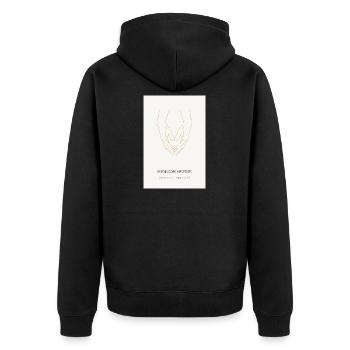 La sympathie surgit – avant que vous ne parliez - Veste à capuche bio Premium Unisexe - noir - Dos - Nico (187cm)