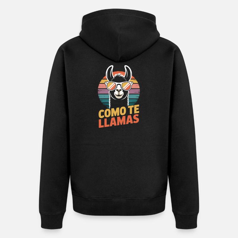 Como te llamas Lama - Veste à capuche bio Premium Unisexe - noir
