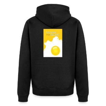Vous avez l’air d’un œuf - Veste à capuche bio Premium Unisexe - noir - Dos - Nico (187cm)