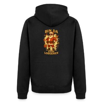 Bin Da Santa s’en va à la joie des Fêtes - Veste à capuche bio Premium Unisexe - noir - Dos - Nico (187cm)