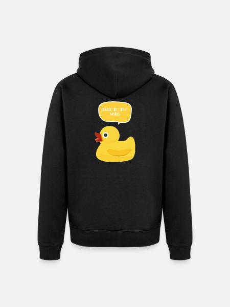 Talk to the Wing Duck Design - Unisex Premium Organic Zip Hoodie - black