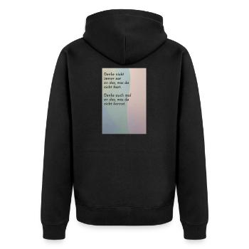 Pensez à ce que vous ne pouvez pas faire : l’humour - Veste à capuche bio Premium Unisexe - noir - Dos - Nico (187cm)