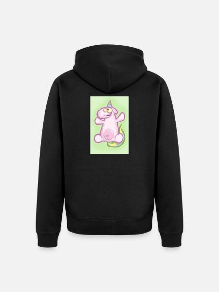 Das Einhorn - Unisex Premium Bio Zip Hoodie - Schwarz