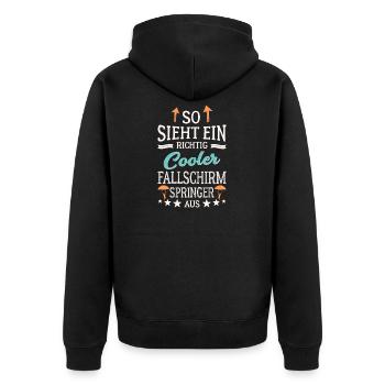 Voilà à quoi ressemble un parachutiste vraiment cool - Veste à capuche bio Premium Unisexe - noir - Dos - Nico (187cm)