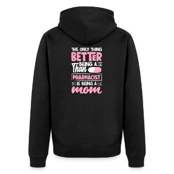 Apotheker Pharmazeutisch-technischer - Unisex Premium Bio Zip Hoodie - Schwarz - Hinten - Nico (187cm)
