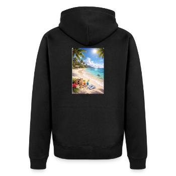 Paradis des palmiers de rêve de plage tropicale - Veste à capuche bio Premium Unisexe - noir - Dos - Nico (187cm)