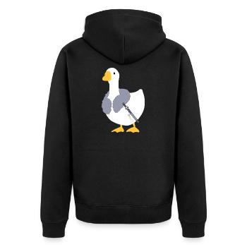 Where Winds Meet - Chinese Goose - Well of Heaven - Unisex Premium Organic Zip Hoodie - black - Back - Nico (187cm)