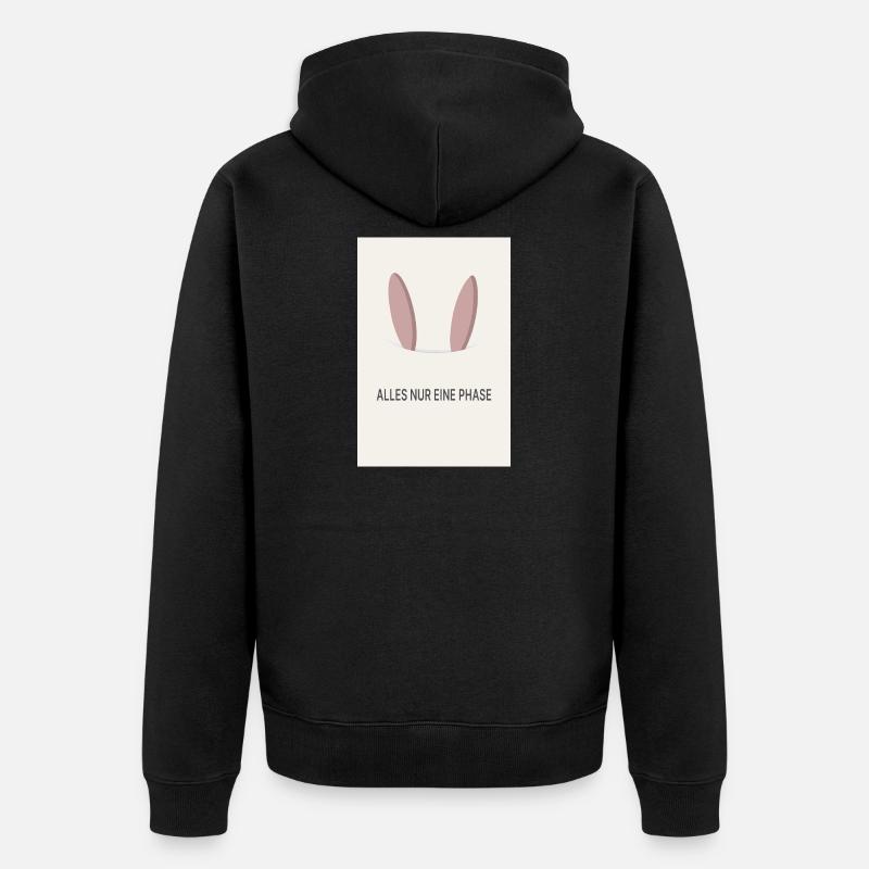 Alles nur eine Phase - Unisex Premium Bio Zip Hoodie - Schwarz