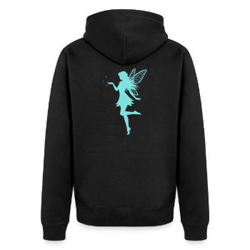 Fairy silhouette with stars - Unisex Premium Organic Zip Hoodie - black - Back - Nico (187cm)