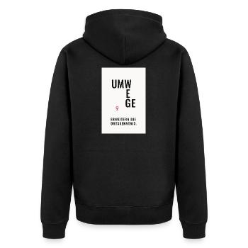 Detours expand local knowledge - Unisex Premium Organic Zip Hoodie - black - Back - Nico (187cm)