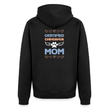 Chihuahua Mom Certified Wings - Unisex Premium Organic Zip Hoodie - black - Back - Nico (187cm)