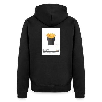 Fries Are The Answer – Modern Food Statement - Unisex Premium Organic Zip Hoodie - black - Back - Nico (187cm)