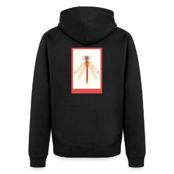 Red Dragonfly Illustration - Unisex Premium Organic Zip Hoodie - black - Back - Nico (187cm)