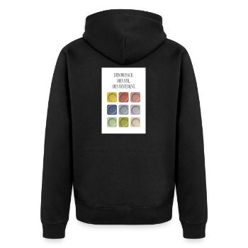 Your desire Your style Your statement - Unisex Premium Organic Zip Hoodie - black - Back - Nico (187cm)