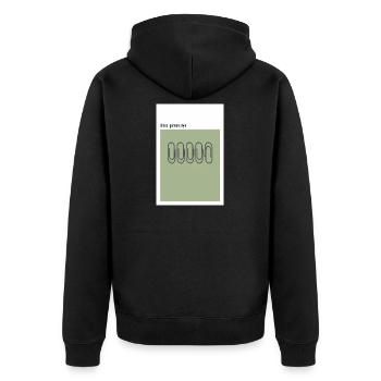 Chaos – German Style Minimal Poster Green - Unisex Premium Organic Zip Hoodie - black - Back - Nico (187cm)