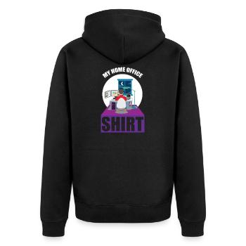Night Shift Coder Programmer Desk Graphic - Unisex Premium Organic Zip Hoodie - black - Back - Nico (187cm)