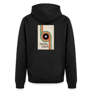 Feel the Groove Retro Vinyl Poster - Unisex Premium Bio Zip Hoodie - Schwarz - Hinten - Nico (187cm)